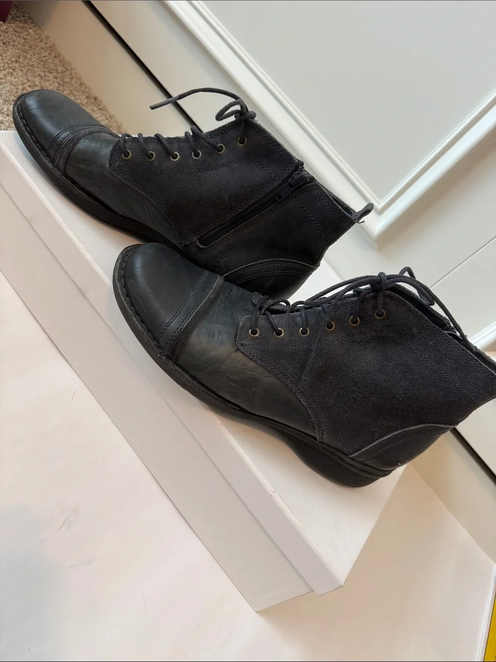 Clarks Women's Black Lace-Up Ankle Boots